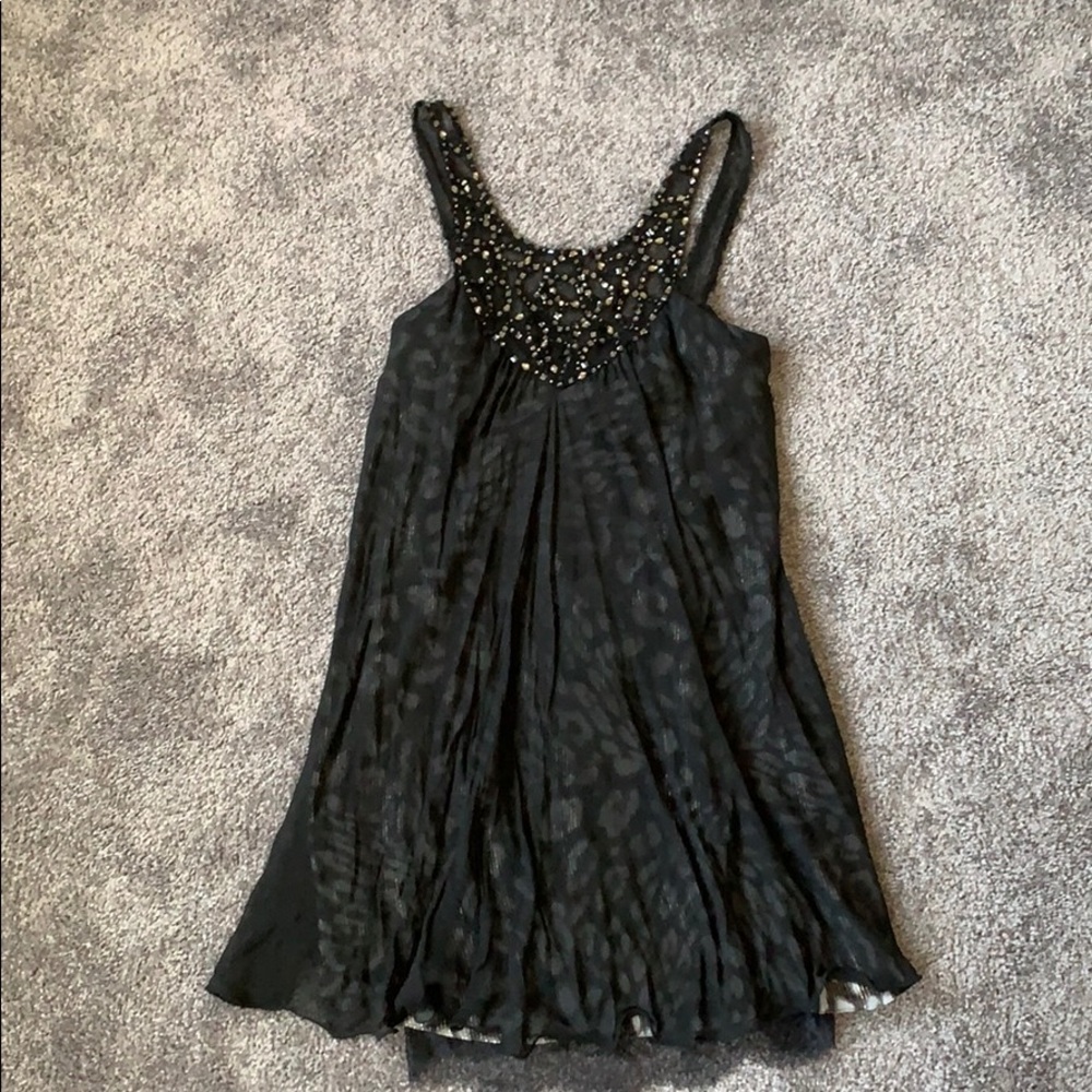 BCBG Maxazria Embellished Black Dress